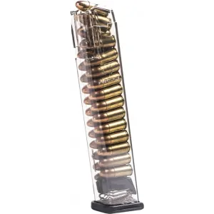 ETS Group GLK-9-170 For Glock 9 Competition Legal 9mm G17/19/26/34 27rd Polymer Clear Finish