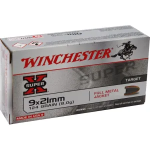 Winchester Ammo Q4269 9x21mm IMI 124 FMJ - 50 Round Box
