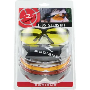 Radians T-85 5 Lens Interchangeable Shooting Glasses Kit Black with Multi Lens 5/ct