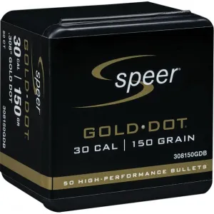 Speer 308150GDB Gold Dot 30 Cal .308 150 gr Gold Dot Soft Point 50 Per Box