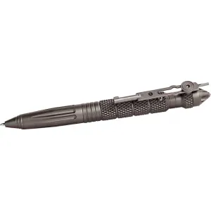 Uzi Accessories UZITACPEN4GM Tactical Pen Gun Metal Aluminum 6\" Features Glass Breaker/Cuff Key
