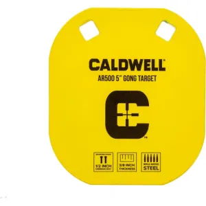 Caldwell 1116700 Gong 5\" Yellow AR500 Steel 0.38\" Thick Hanging