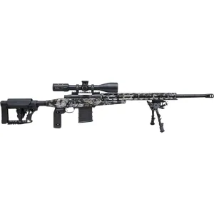 Howa HCRA308SKY M1500 APC Chassis 24\" Heavy Barrel 10+1 (3), Kryptek Skyfall Camo, Luth-AR MBA-4 Stock with Aluminum Chassis, 4-16x50 Scope, Bipod & 2 Grips