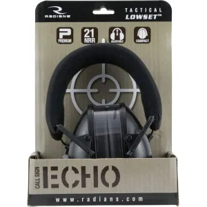 Radians CSE40BX Tactical Lowset Passive Muff 21 dB Over the Head Black Ear Cups with Adjustable Black Headband for Adults 1 Pair