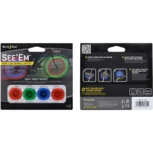 Nite Ize NSE-A1-4R3 See\'Em Mini Spoke Lights - 4 Pack Assorted