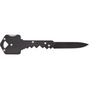 S.O.G SOG-KEY-101 Key 1.50\" Folding Plain Drop Point Black Hardcased 5Cr13MoV SS Blade/Black Stainless Steel Handle