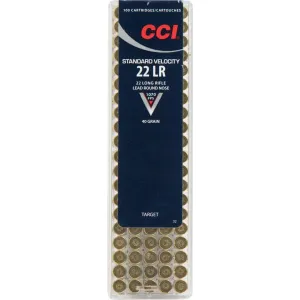 CCI 0032 Competition/Target and Plinking Standard Velocity 22 Long Rifle (LR) Lead Round Nose 40 GR - 100rd Box