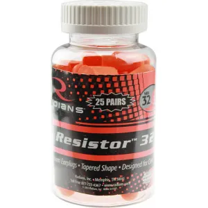 Radians FP70RD/25 Resistor Earplugs 32 dB In The Ear Orange Foam for Adults 25 Pair (Bottle Package)