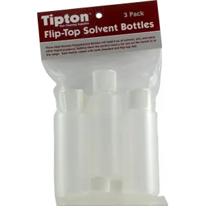 Tipton 197624 Solvent Bottles 4 oz Plastic 3 Per Pkg Includes Flip Top Caps