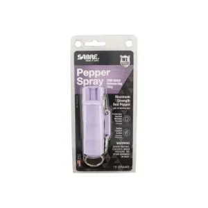 Sabre HC14LV02NY Pepper Spray Hard Case, Personal Protection, Red Pepper/UV Dye, Lavender, Includes Key Ring.