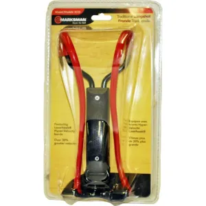 Marksman 3030 Marksman 3030 Traditional Slingshot Red Hyper-Velocity Band Black Molded Handle
