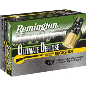 Remington Ammunition 20BRR3HD Ultimate Defense 20GA 2.75\" Buckshot 17 Pellets 3 Buck - 5sh Box