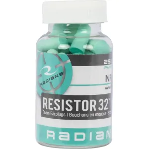 Radians FP70A/25 Resistor Earplugs 32 dB In The Ear Aqua Blue Foam for Adults 25 Pair (Bottle Package)