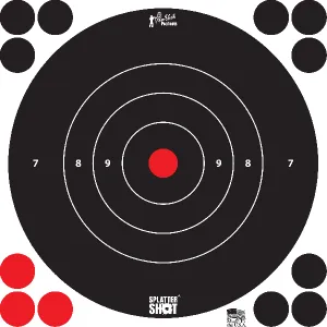 Pro-Shot SplatterShot 8\" White Bullseye Self-Adhesive Target 6 Pack, Includes Pasters.