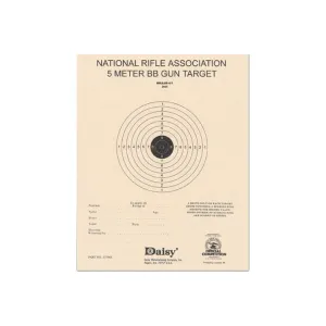 Daisy 408 NRA 5-Meter Target Bullseye Paper Hanging 5 Meters Air Rifle Black/White 50 Per Pkg