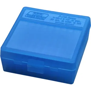 MTM Case-Gard P100324 Case-Gard P-100 357 Mag Handgun Clear Blue Polypropylene 100rd