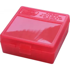 MTM Case-Gard P100329 Case-Gard P-100 Multi-Caliber Handgun Clear Red Polypropylene 100rd
