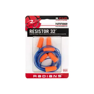 Radians FP8100BP Foam Ear Plugs Corded 32 dB In The Ear Orange 3 Pair