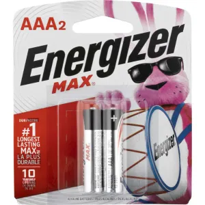 Energizer E92BP2 Max AAA Alkaline Batteries 1.5V 2-Pack