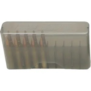 MTM J20XS41 J-20 Slip-Top Ammo Box 20rd Rifle 2.35\" OAL Sm Poly Clear Smoke