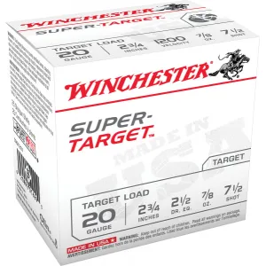 Winchester Ammo TRGT207 Super Target 20GA 2.75\" 7/8oz #7.5 Shot - 250sh Case