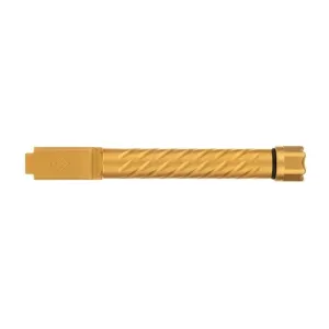Ballistic Advantage Premium Series Glock 17 GEN5 Compatible 1/2x28\" Threaded PVD Gold Spiral Fluted Barrel with Skull Crusher Thread Protector - BAPSG175T3G-BAMD100041