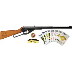 Daisy 994105403 Buck Shooting Kit Spring Piston 177 BB 400rd Shot 350 fps, Black Barrel/Rec, Stained Hardwood Furniture, Includes Glasses/Premium Ammo/Targets