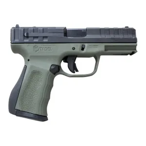 Citadel CITCP9ODG Centurion CP9 Compact 14+1 4\" Black Steel Barrel/Black Optic Ready/Serrated Slide/OD Green Polymer Frame w/OD Green Polymer Grips