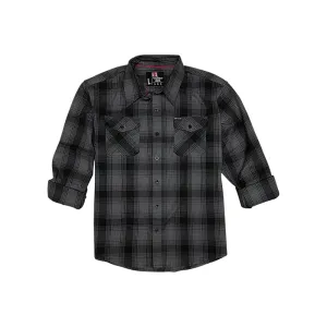 Hornady Gear 32223 Flannel Shirt Large Gray/Black, Cotton/Polyester, Relaxed Fit Button Up