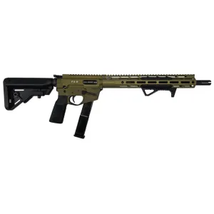 Freedom Ordnance FX-9 Semi-Auto 9x19mm ODG Rifle, 14.5\" Barrel with Pinned & Welded Flash Hider, 13.5\" M-LOK Handguard, B5 Furniture - FX9R16W-W-ODG