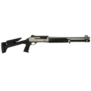 Ermox X-Defense Semi Auto M-4 Type Tactical Shotgun, 12 Ga, Gas Piston Operated, 5+1, 18.5\" Bbl, Fiber Optic Front Sight, Choke Tubes, Marine Finish,
