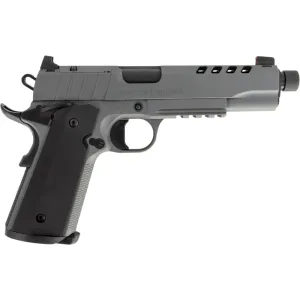 Tisas Night Stalker SF Semi-Automatic 9x19mm 1911 Style Pistol , 5\" Barrel, 8+1 Capacity, Picatinny Rail - Cerakote Gray - 10100557