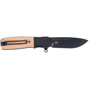 CRKT K245BKP Homefront Compact 2.91\" Folding Plain Black DLC S35VN SS Blade, Black/Tan G10 Handle