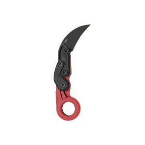 CRKT 4041rd Provoke 2.47\" Folding Hawkbill Plain Black Stonewashed 1.4116 SS Blade, Red Grivory Handle