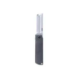 CRKT 5915 MinimalX EDC 2.19\" Folding Modified Tanto Plain Satin 12C27 Sandvik Blade, Stonewashed Stainless Steel Handle