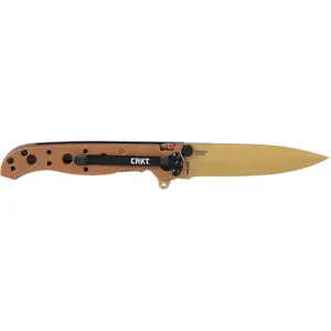 CRKT M16-01DZ M16-10DZ EDC 3.03\" Folding Plain Desert Tan D2 Steel Blade, Desert Tan Green Handle
