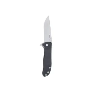 CRKT 6450D2 Drifter EDC 2.88\" Folding Drop Point Plain Stonewashed D2 Steel Blade, Black Textured G10 Handle