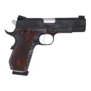 Tyler Gun Works 1911 Commander TGWCMCC45 Pistol, .45 ACP, 4.25\" Barrel, 7+1, Single Action, Color Case Frame, Blued Slide, Walnut Grips.