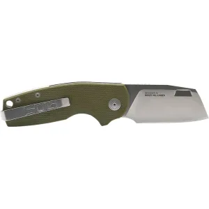 S.O.G SOG16030657 Stout SJ 2.60\" Folding Clip Point Plain Cryo D2 Steel Blade/ Olive Drab Textured G10 Handle Includes Belt Clip, Presentation Box
