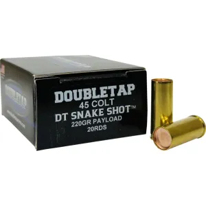 DoubleTap SnakeShot 45 Colt 220gr #9 Shot with Hardcast Full Wadcutter Brass Case 20 Round Box