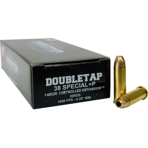 DoubleTap Ammunition 38 Special 148 Gr Controlled Expansion JHP 20 Rounds Brass