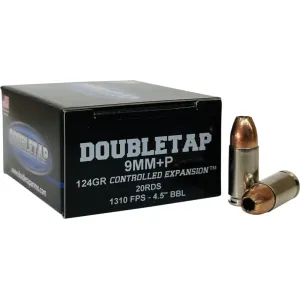 DoubleTap 9mm +P 124gr Controlled Expansion JHP 20rd Box