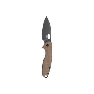CRKT 5317B Pilar III 2.97\" Folding Spear Point Plain Stonewashed D2 Steel Blade, Brown G10/SS Handle