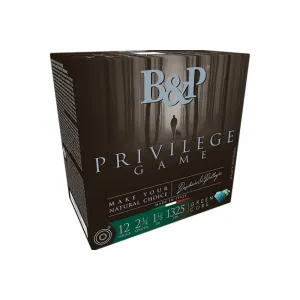 B&P Ammunition 12B15PG6 Privilege Game 12Gauge 2.75\" 1 1/5oz 6Shot 25 Per Box