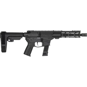 CMMG 92A0B0FAB Banshee MK17 21+1 8\" Black Nitride Medium Taper Threaded Barrel, EML 7\" M-LOK Handguards, Black Armor Cerakote Aluminum Picatinny Rail Receiver, CMMG Zeroed Grips