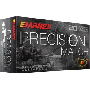 Barnes Precision Match .223 Rem 77gr Match Burner OTM-BT Brass Case 20rd Box MPN 32018