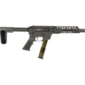 Freedom Ordnance FX9P8SBM FX-9 31+1 8\" Black Nitride Steel Barrel, M-LOK Handguards, Black Anodized Aluminum Picatinny Rail Receiver, Black SB Mini Brace, AR15 Grip