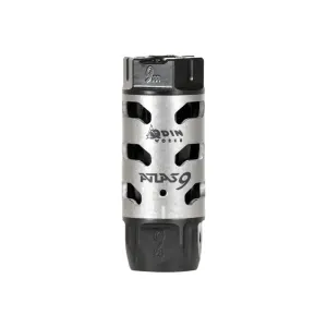 Odin Works Atlas 9 Compensator 9mm Muzzle Brake, 1/2-28 Threads, 2.5\" OAL, Titanium Sleeve.