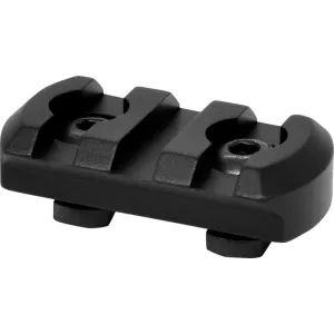 Warne 6201M M-LOK 3 Slot Rail, Firearm Parts, Black Anodized Aluminum, 6061-T6 Construction.