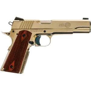 Standard Manufacturing 1911 Nickel 1911N Pistol .45 ACP 5\" Barrel 7+1 Single Action Walnut Grips, Match Grade Barrel